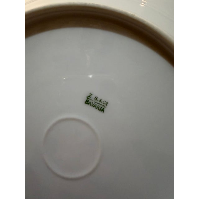 Pink Early 20th Century z.s. & Co. Bavaria 'Orleans' Pattern Porcelain Plate Set With Dinner and Bread Plates For Sale - Image 8 of 8