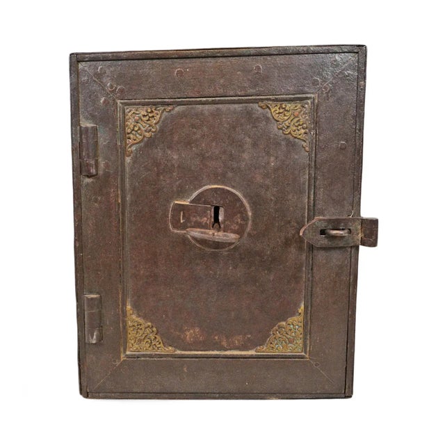 Antique India Iron Safe Box For Sale - Image 10 of 10