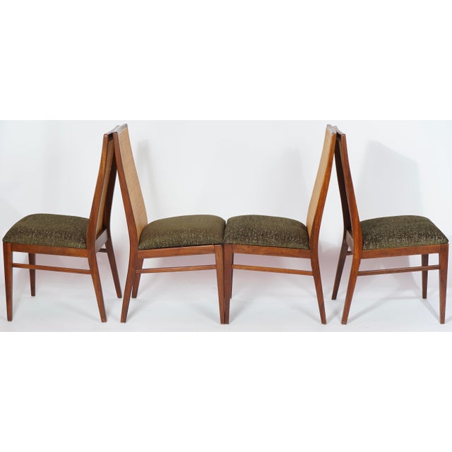 Mid Century Modern Cane Back Dining Chairs in the Style of Milo Baughman for Dillingham Seat of 4 For Sale In Miami - Image 6 of 12