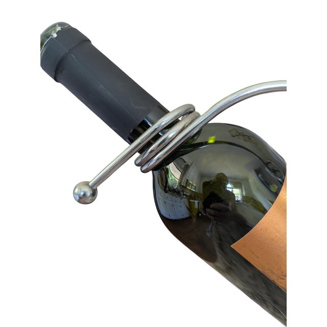 Vintage Postmodern Industrial Coiled Wine Bottle Holder Stand For Sale - Image 16 of 16