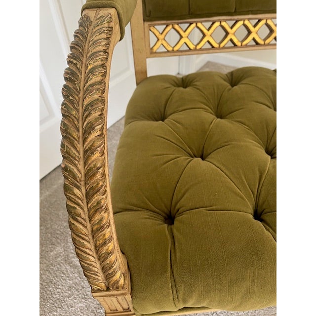 Olive Princess Diana Louis XVI Style Armchair by Highland House For Sale - Image 8 of 12