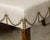 19th Century Pair of English Regency Mahogany Stools with Saber Legs and Custom Upholstery For Sale In Atlanta - Image 6 of 11
