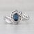 Metal 1ctw Blue Sapphire Diamond Bypass Ring 14k White Gold Size 7 Engagement For Sale - Image 7 of 8