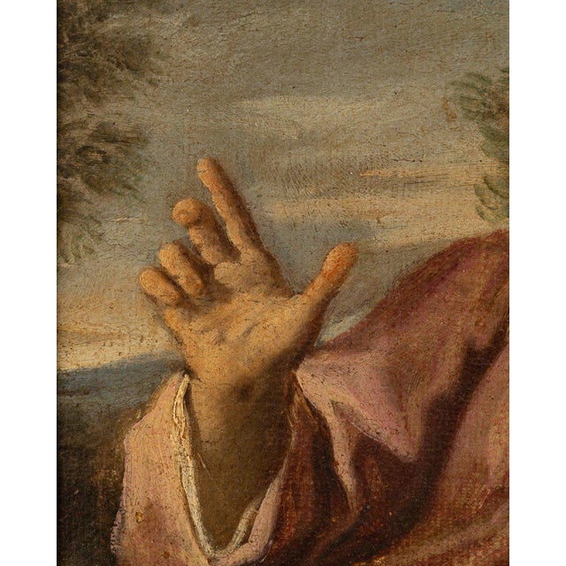 Bolognese School Artist, Christ and the Samaritan Woman at the Well, Oil on Canvas, 17th Century For Sale - Image 7 of 8