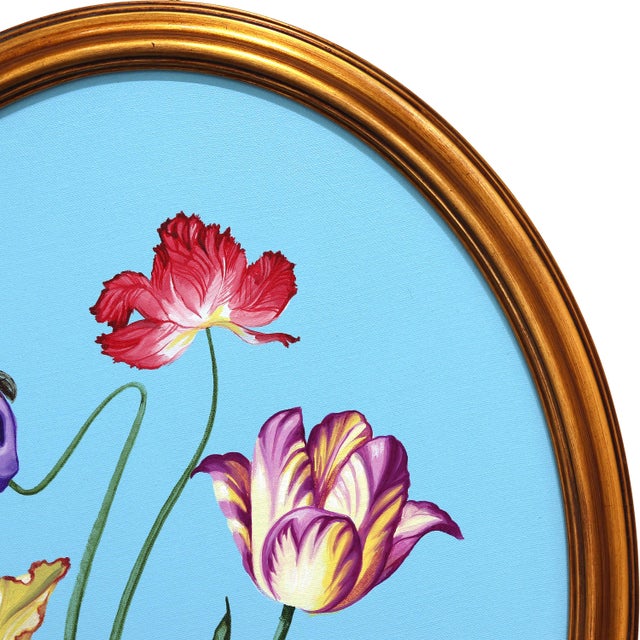 Petals in Reverie II - Framed Botanical Flowers Still Life Acrylic Painting by Carlos Gamez De Francisco For Sale In Los Angeles - Image 6 of 9