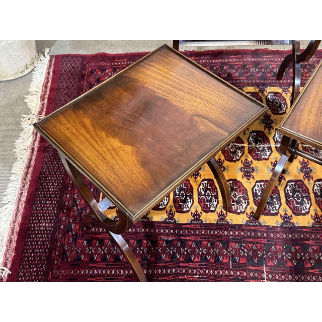 English Mahogany Nesting Tables, 1950s, Set of 3 For Sale - Image 10 of 15