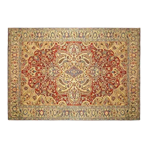 Antique Persian Tabriz Oriental Carpet in Room Size with Central Medallion