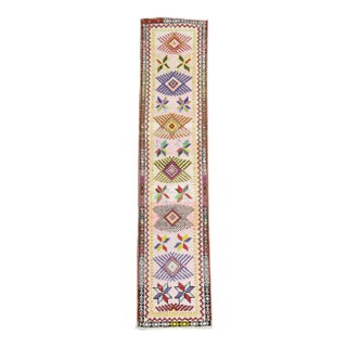 Late 20th Century Bubble Gum Pink Glittered Turkish Runner - 2'9" x 12' For Sale