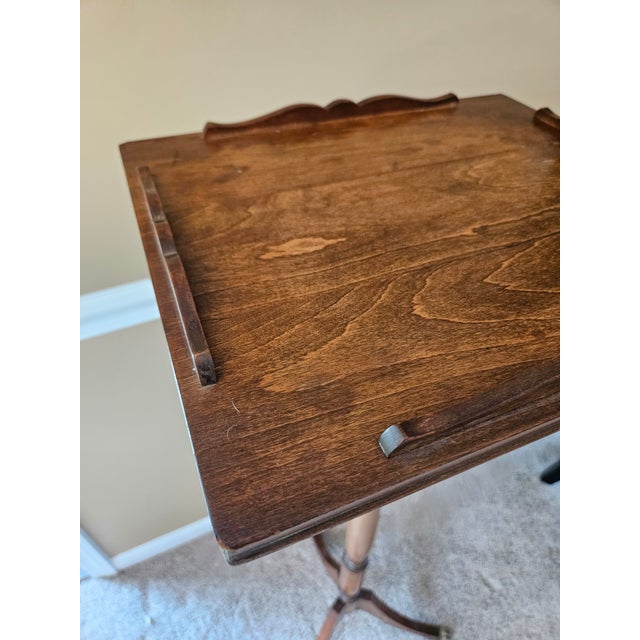 Traditional Mid 20th Century Wood Plant Stand Pedestal For Sale - Image 3 of 9