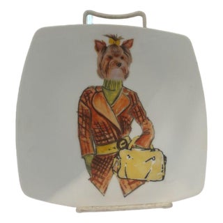 Priscilla the Yorkie Decorative Porcelain Plate For Sale