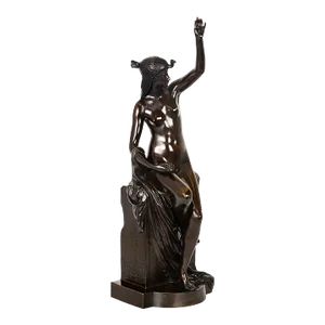 French Egyptian Bronze Sculpture “Goddess Isis” by Jules Franceschi