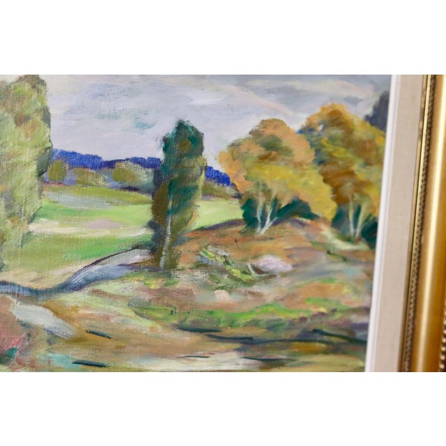 Mid-Century Modern Katarina Fontaine, Lush Landscape, 1960s, Oil on Canvas, Framed For Sale - Image 3 of 11