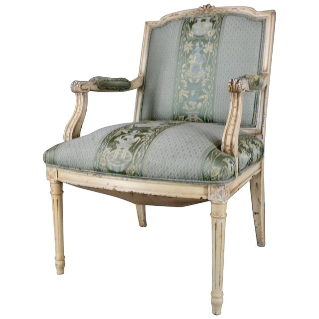 Cream 19th Century French Fauteuil Armchair For Sale - Image 8 of 8
