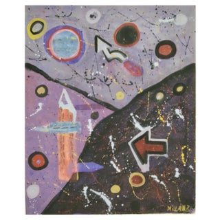 Domingo Millan, Composition, 1986, Mixed Media on Paper For Sale