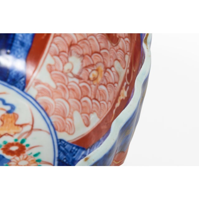 Antique Large Japanese Imari Porcelain Punch Bowl For Sale - Image 9 of 10