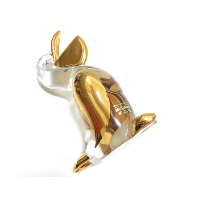 Glass Vintage Murano Gold Infused Clear Glass Sculpture of a Pelican For Sale - Image 7 of 9