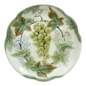 19th Century Majolica Grapes Plate Choisy Le Roi