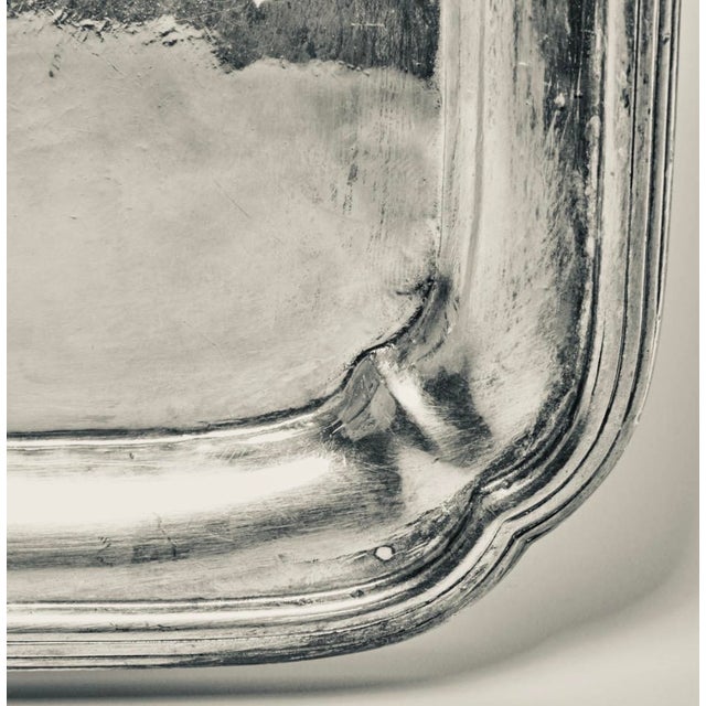 Antique English Silverplate Armorial Crest Tray, Coat of Arms, 15.5", C. 1900 For Sale - Image 10 of 11