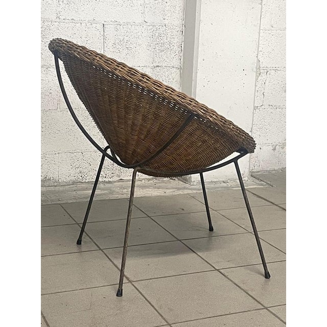 Set of Armchairs with Wicker Seat, 1950s For Sale - Image 15 of 18