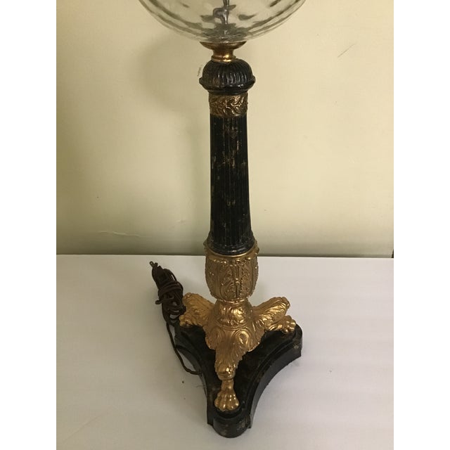 Glass French Empire Neoclassical Table Lamp For Sale - Image 7 of 10