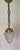 Antique French Teardrop Lamp with Frosted Relief Glass Shade on Brass Mount, 1900s For Sale - Image 3 of 9