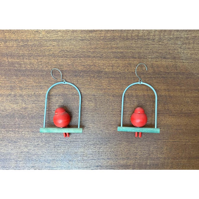 Mid-Century Modern Red Bird Hangers from Aarikka, Finland, 1960s, Set of 2 For Sale - Image 12 of 12