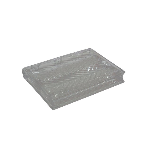 Modern Late 20th Century Ralph Lauren Crystal Herringbone Book Paperweight 5.5" For Sale - Image 3 of 11