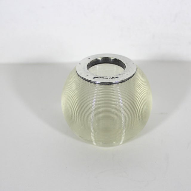 Very collectable antique English sterling silver and glass match striker. The sterling cap is hallmarked STERLING. The...