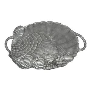 Vintage Lenox Metalware Turkey Platter