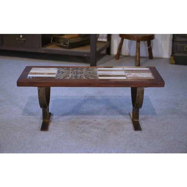 Vintage Coffee Table in Ceramic and Fir, 1960s For Sale - Image 3 of 12