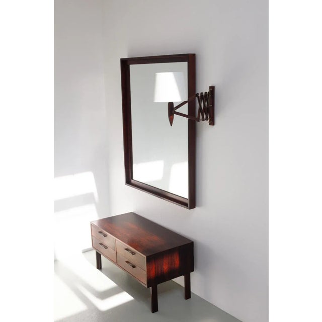 Danish Mid-Century Rosewood Scissor Wall Lamp, 1960s. Lovely wall light with flexible arm, made in Denmark in the 1960s....