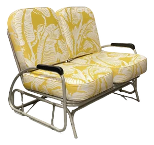 1940s Aluminum Rocking Slider Settee