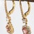 Metal Ceylon Padparadscha Sapphire Diamond Earrings in Solid 14k Gold | Oval 6x4mm For Sale - Image 7 of 7