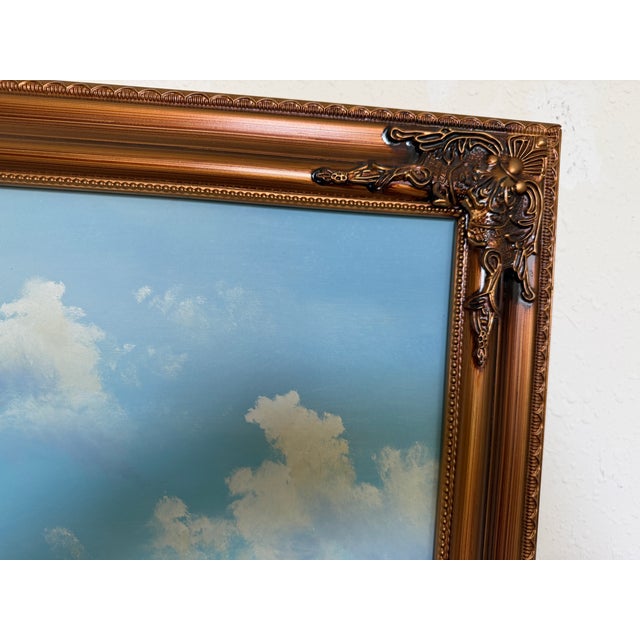 Impressionist Large Original Vintage Oil Painting Sailing Ship Seascape Marine Art Framed For Sale - Image 3 of 7