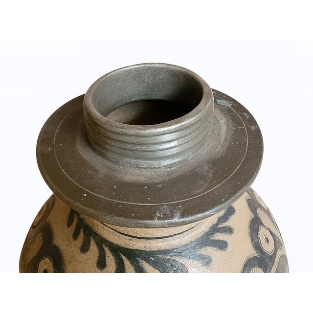 Late 19th Century Antique German Westerwald Salt-Glazed Jug W/ Pewter Lid — Hp R-7597 For Sale - Image 5 of 11