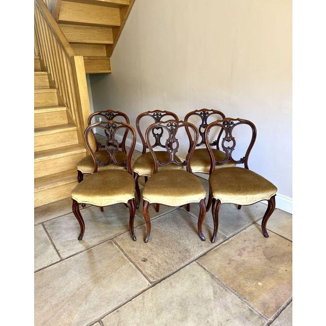 Antique Victorian Carved Walnut Dining Chairs, 1850, Set of 6 For Sale - Image 6 of 7