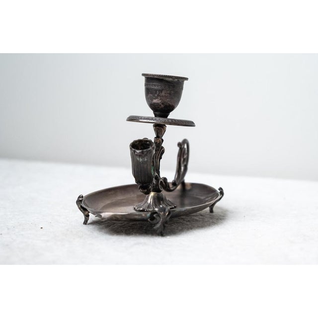 Antica Bugia / Candleholder, Made in Italy, late 19th century. Particular Lie / Brass candle holder with Original patina....