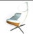 Mid-Century Modern Vintage Amala Beige Bone Genuine Leather Reclining Swivel Armchair With Adjustable Headrest. For Sale - Image 3 of 9