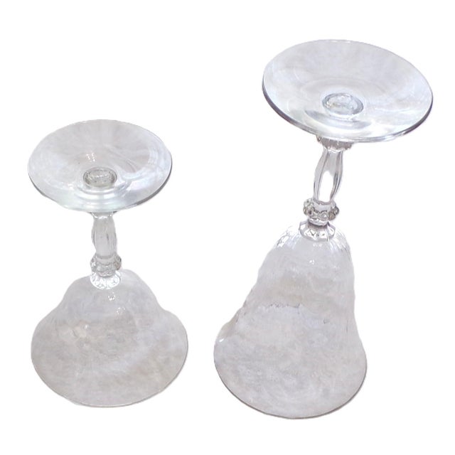 Transparent Mid 20th Century Cambridge Caprice Crystal Clear Stemmed Glasses, 10 Water and 6 Wine For Sale - Image 8 of 14