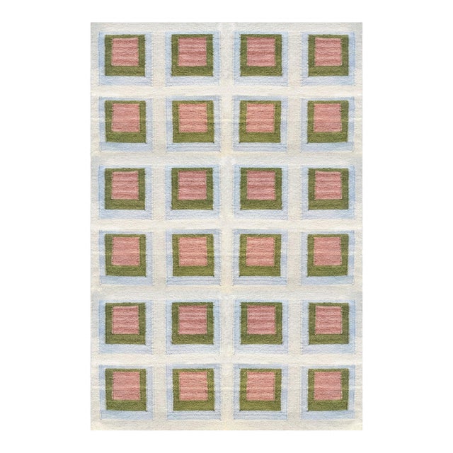 Color Study Handwoven Wool Flatweave 6' x 9' Rug - Palm Springs For Sale