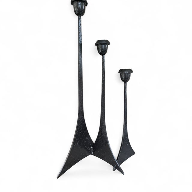 Vintage Brutalist Paul Evans Style Candle Holder For Sale In Charlotte - Image 6 of 10