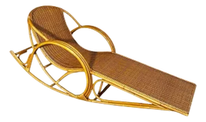 Rattan Rocking Chaise Lounge Chair, 1970