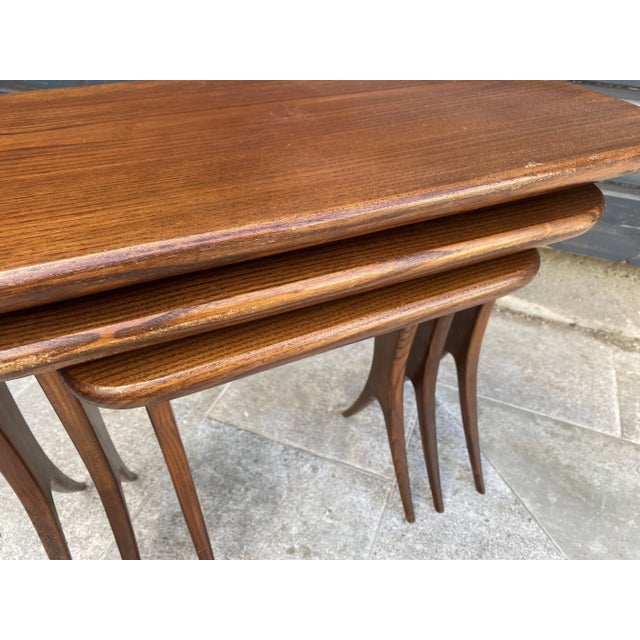 Vintage Scandinavian Nesting Tables by Raphaël Raffel, 1960, Set of 3 For Sale - Image 13 of 18
