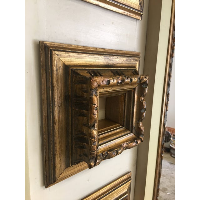 Mid-Century Modern Large 1930s Gilded and White Cream Mirror For Sale - Image 3 of 5