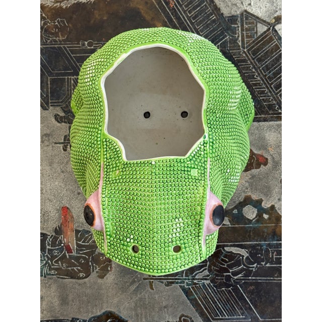 Antique Large Chinese Green Frog Planter/Cachepot For Sale - Image 9 of 9