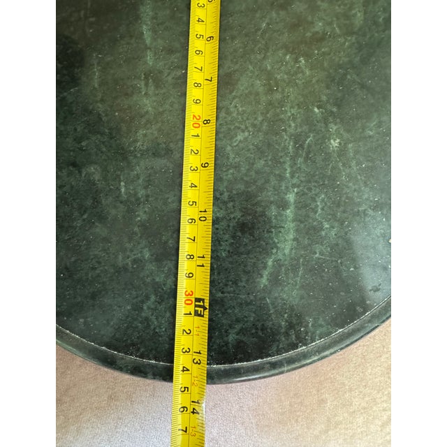 Stone Round Green Marble Lazy Susan/Serving Tray For Sale - Image 7 of 7