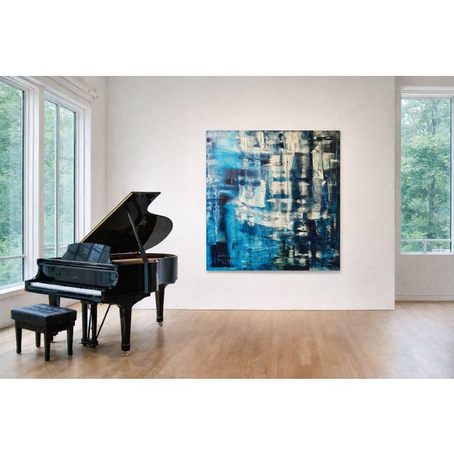 2020s The Blue in Us Abstract Expressionism Acrylic Painting by Shabs Beigh For Sale - Image 5 of 9