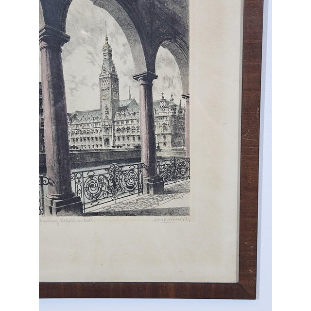 Albrecht Bruck, Town Hall in Hamburg, Etching For Sale - Image 12 of 15