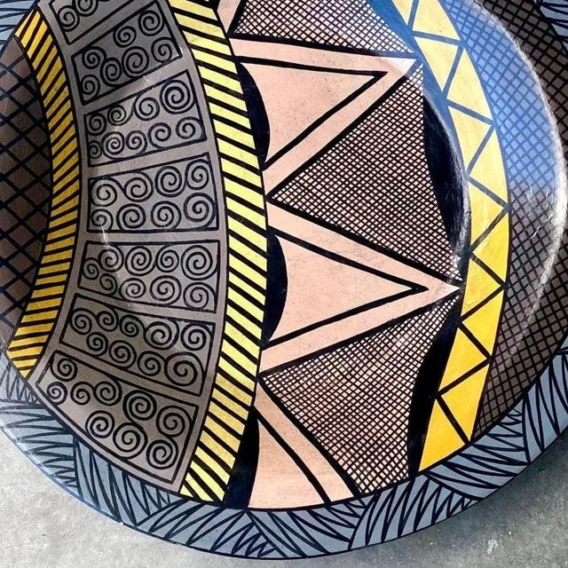 Vintage Postmodern Hand Painted Charger For Sale - Image 12 of 13