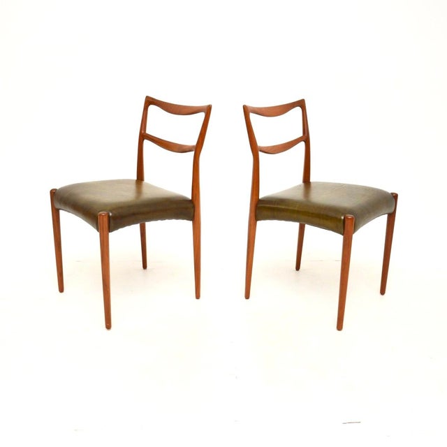 Mid-Century Modern Danish Teak and Leather Chairs attributed to Henry Klein for Bramin, 1960s, Set of 2 For Sale - Image 3 of 11